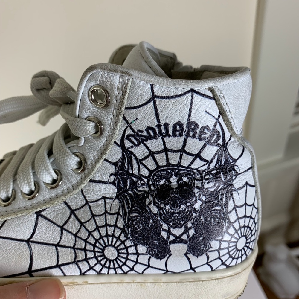 Dsquared2 Leather Skull Spider Toddler Sneaker 28